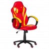 Carmen 6305 Football-Themed Gaming Chair, Up to 100 kg, Faux Leather, Rocking Function, Silicone Casters, Red/Yellow
