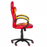 Carmen 6305 Football-Themed Gaming Chair, Up to 100 kg, Faux Leather, Rocking Function, Silicone Casters, Red/Yellow
