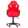 Carmen 6305 Football-Themed Gaming Chair, Up to 100 kg, Faux Leather, Rocking Function, Silicone Casters, Red/Yellow