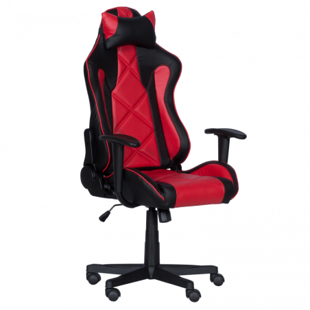 Carmen 6196 Gaming Chair, 130 kg, Rocking Adjustment, Shock Absorption, Red/Black