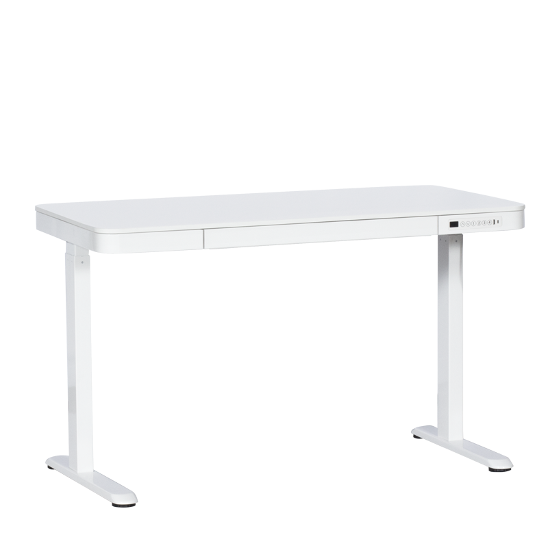 Carmen CR-118 E Ergonomic Adjustable Desk, Leveling Feet, Control Panel, Display, USB, Memory, Anti-Collision Sensor, White