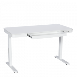 Carmen CR-118 E Ergonomic Adjustable Desk, Leveling Feet, Control Panel, Display, USB, Memory, Anti-Collision Sensor, White