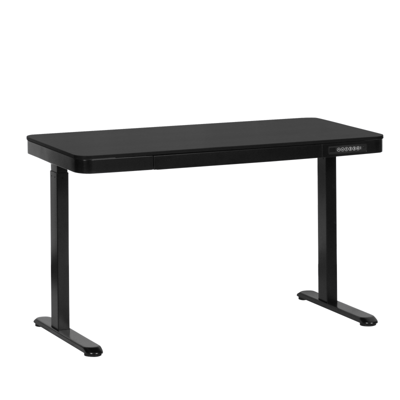 Carmen CR-118 E Ergonomic Adjustable Desk, Leveling Feet, Control Panel, Display, USB, Memory, Anti-Collision Sensor, Black