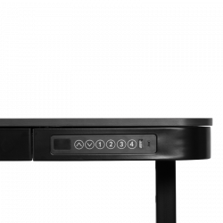 Carmen CR-118 E Ergonomic Adjustable Desk, Leveling Feet, Control Panel, Display, USB, Memory, Anti-Collision Sensor, Black