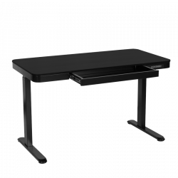 Carmen CR-118 E Ergonomic Adjustable Desk, Leveling Feet, Control Panel, Display, USB, Memory, Anti-Collision Sensor, Black
