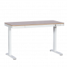 Carmen CR-118 E Ergonomic Adjustable Desk, Leveling Feet, Control Panel, Display, USB, Memory, Anti-Collision Sensor, White/Beech