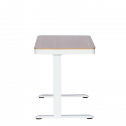 Carmen CR-118 E Ergonomic Adjustable Desk, Leveling Feet, Control Panel, Display, USB, Memory, Anti-Collision Sensor, White/Beech