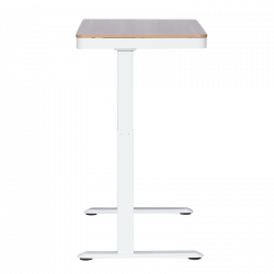 Carmen CR-118 E Ergonomic Adjustable Desk, Leveling Feet, Control Panel, Display, USB, Memory, Anti-Collision Sensor, White/Beech