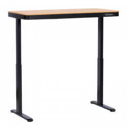 Carmen CR-118 E Ergonomic Adjustable Desk, Leveling Feet, Control Panel, Display, USB, Memory, Anti-Collision Sensor, Black/Beech