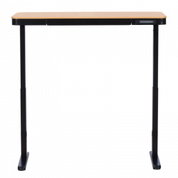 Carmen CR-118 E Ergonomic Adjustable Desk, Leveling Feet, Control Panel, Display, USB, Memory, Anti-Collision Sensor, Black/Beech