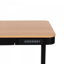 Carmen CR-118 E Ergonomic Adjustable Desk, Leveling Feet, Control Panel, Display, USB, Memory, Anti-Collision Sensor, Black/Beech
