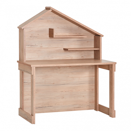 Carmen MY HOUSE Children's Desk, 120 x 149 x 60 cm, 2 shelves, USB + Type-C, Brown/Natural