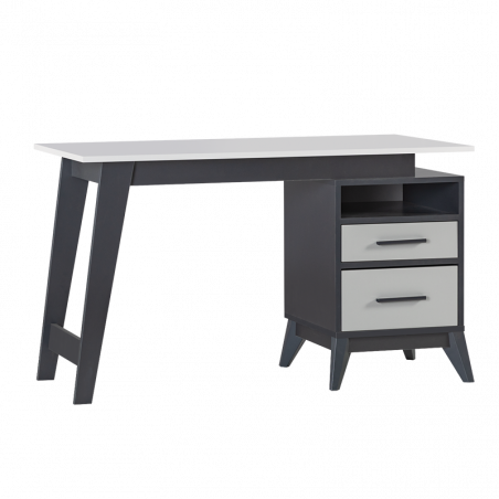 Carmen BREDA Children's Desk, 127 x 75 x 60 cm, USB + Type-C, Option for two-way drawer installation, Dark Gray