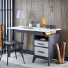 Carmen BREDA Children's Desk, 127 x 75 x 60 cm, USB + Type-C, Option for two-way drawer installation, Dark Gray