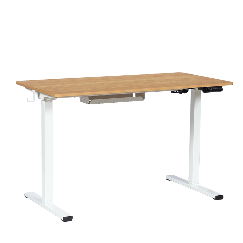 Carmen CR-4825 Ergonomic Adjustable Desk, 73–121 cm, Control Panel, USB, Memory, Anti-Collision Sensor, Beech/White
