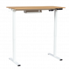 Carmen CR-4825 Ergonomic Adjustable Desk, 73–121 cm, Control Panel, USB, Memory, Anti-Collision Sensor, Beech/White