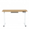 Carmen CR-4825 Ergonomic Adjustable Desk, 73–121 cm, Control Panel, USB, Memory, Anti-Collision Sensor, Beech/White