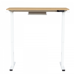 Carmen CR-4825 Ergonomic Adjustable Desk, 73–121 cm, Control Panel, USB, Memory, Anti-Collision Sensor, Beech/White