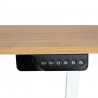 Carmen CR-4825 Ergonomic Adjustable Desk, 73–121 cm, Control Panel, USB, Memory, Anti-Collision Sensor, Beech/White