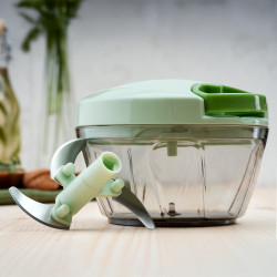 Ръчен чопър с въже Rosberg R51215A, 400 ml, 3 остриета, Зелен