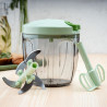 Rosberg R51215B Hand-Held Blender with Cord, 900 ml, 5 Blades, Egg Attachment, Green