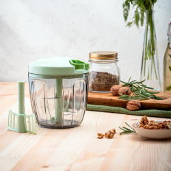 Χειροκίνητος πολυκόφτης με σχοινί Rosberg R51215B, 900 ml, 2 λεπίδες, Πράσινο/διάφανο