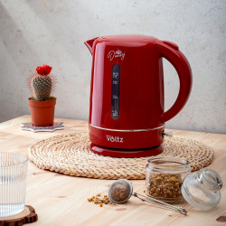 Ηλεκτρικός βραστήρας Oliver Voltz Daisy OV51230W, 2200W, 1.7 l, Αυτόματη απενεργοποίηση, Κόκκινο