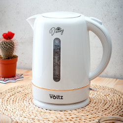 Cana electrica Oliver Voltz Daisy OV51230W, 2200W, 1.7 L, Auto shut-off, Alb