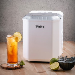 Ледогенератор Oliver Voltz OV51447B, 120W, 12 кг/ден, 1.3 л, Кръгла и куршумообразна форма, Бял