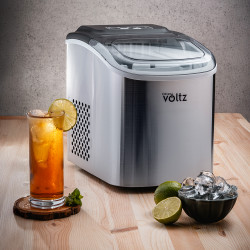 Παγομηχανή Oliver Voltz OV51447CS, 120W, 12kg/24 ώρες, 1.3 l, 9 κύβοι ανά κύκλο λειτουργίας, ένδειξη πάγου και νερού, Inox