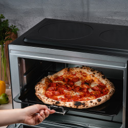 Φούρνος με κεραμική εστία Oliver Voltz OV51441E45, 4300 W, 45L, 90-230C, Ανεμιστήρας, Φωτισμός, Μαύρο