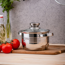 Oliver Voltz OV51210R20B Σετ κατσαρόλας και τηγανιών, 20 τεμαχίων, πολυστρωματικός πυθμένας, επαγωγή, ανοξείδωτο ατσάλι, αξεσουάρ, ασημί