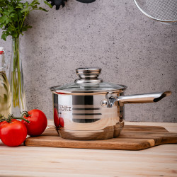 Комплект съдове Oliver Voltz OV51210R20B, 20 части, Кощница, 5 броя прибори, 2 подложки, Неръждаема стомана, Сребрист