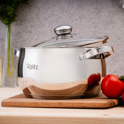 Oliver Voltz OV51210G8B Cookware Set, 8 pieces, Multi-layer base, Induction-compatible, Stainless steel, Silver