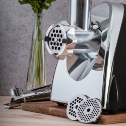 Masina de tocat carne cu accesoriu pentru rosii Oliver Voltz OV51991A, 1400W, Functie invers, Accesoriu sos si Kubbe, Negru