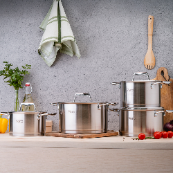 Oliver Voltz OV51210P20 Berlin Premium Collection Saucepan, 20 cm, 3.6 L, 18/10 Stainless Steel, Induction, Stainless Steel