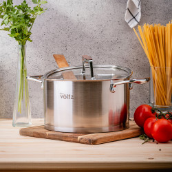 Oliver Voltz OV51210P22 Berlin Premium Collection Saucepan, 22 cm, 4.7 L, 18/10 Stainless Steel, Induction, Stainless Steel