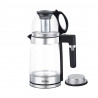 Ceainic electric pentru ceai turcesc Floria ZLN1757, 1500W, 1.8+1.2 l, Infuzor, Sticlă borosilicată, Negru