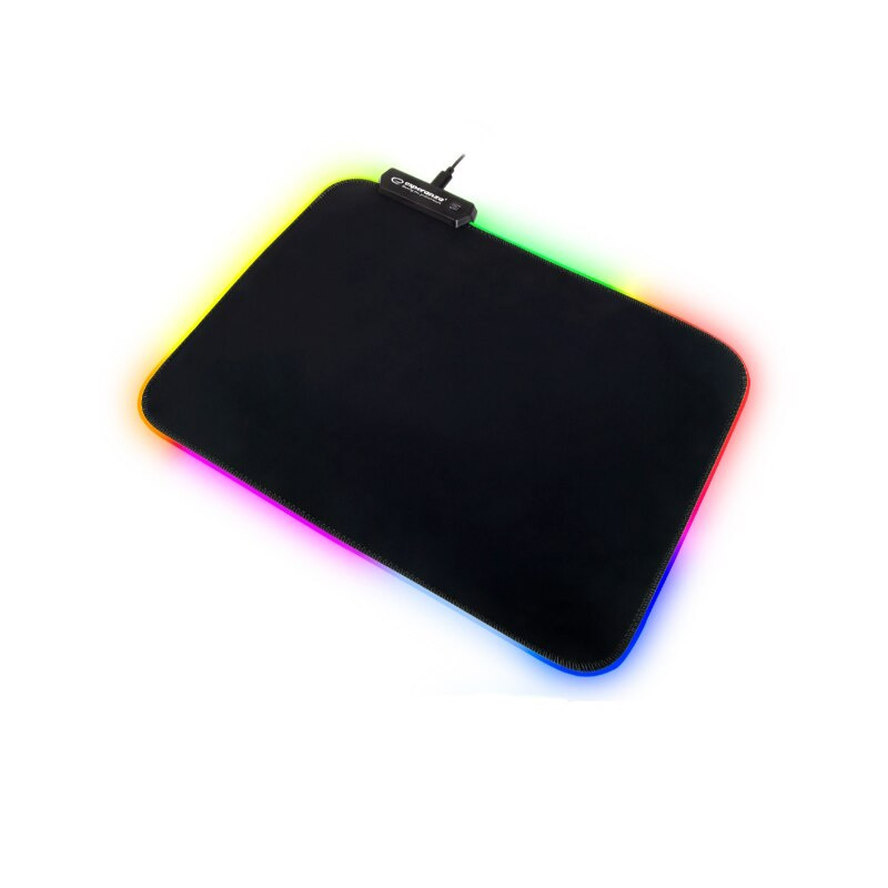 Подложка за мишка Esperanza Zodiac EGP105, 35x25 см, RGB подсветка с 10 цвята, USB 2.0, Черен