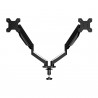 Esperanza ERW020 Monitor Stand, 17"-27", For 2 Monitors, Spring Mechanism, VESA 75/100 mm, Up to 6 kg per Arm, Black