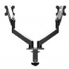 Esperanza ERW020 Monitor Stand, 17"-27", For 2 Monitors, Spring Mechanism, VESA 75/100 mm, Up to 6 kg per Arm, Black