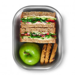 Set 3 cutii alimentare Black+Blum Meal Prep FBSS-BX-PACK1, 0.6/0.9/1.2 l, Dreptunghiular, Rezistent la cuptor, Fara BPA, oțel inoxidabil, gri