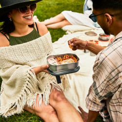 Cutie pentru alimente Black+Blum BAM-SS-L018, 1 L, Dreptunghiulara, Sigura pentru cuptor,Fara BPA, Otel inoxidabil, Gri