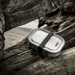 Κουτί φαγητού Black+Blum BAM-SS-L018, 1 l, ορθογώνιο, ασφαλές για φούρνο, χωρίς BPA, ανοξείδωτο ατσάλι, γκρι
