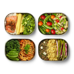 Κουτί φαγητού Black+Blum BAM-SS-L018, 1 l, ορθογώνιο, ασφαλές για φούρνο, χωρίς BPA, ανοξείδωτο ατσάλι, γκρι