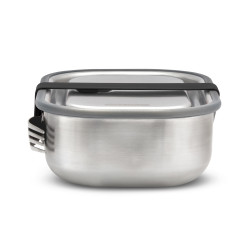 Κουτί φαγητού Black+Blum BAM-SS-L018, 1 l, ορθογώνιο, ασφαλές για φούρνο, χωρίς BPA, ανοξείδωτο ατσάλι, γκρι