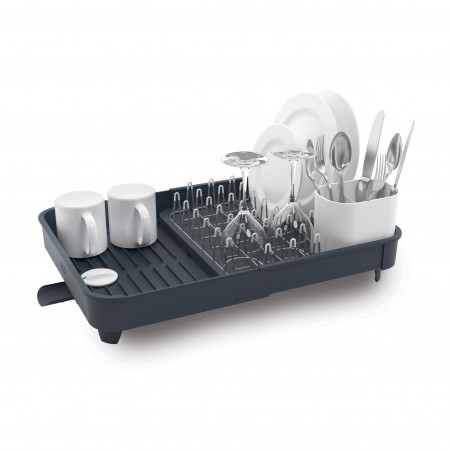 Uscator de vase Joseph Joseph Extend 85040, Orificiu de scurgere, Extensibil, Suport pentru ustensile, Gri