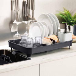 Joseph Joseph Extend 85040 Dish Rack, Drain Spout, Extendable, Cutlery Holder, Gray