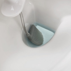 Perie de toaleta Joseph Joseph Flex 70517, Cap flexibil in forma de D, Otel inoxidabil, Alb/Inox