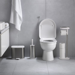 Βούρτσα τουαλέτας Joseph Joseph Flex 70517, Εύκαμπτη κεφαλή σχήματος D, Ανοξείδωτο, Λευκό/Inox